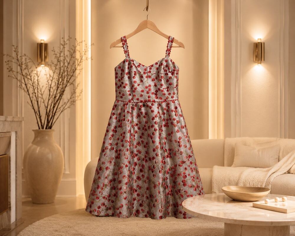 Hutch Diana Cherry Print Mini Dress NWT Sweetheart A-Line Adjustable Straps 18W